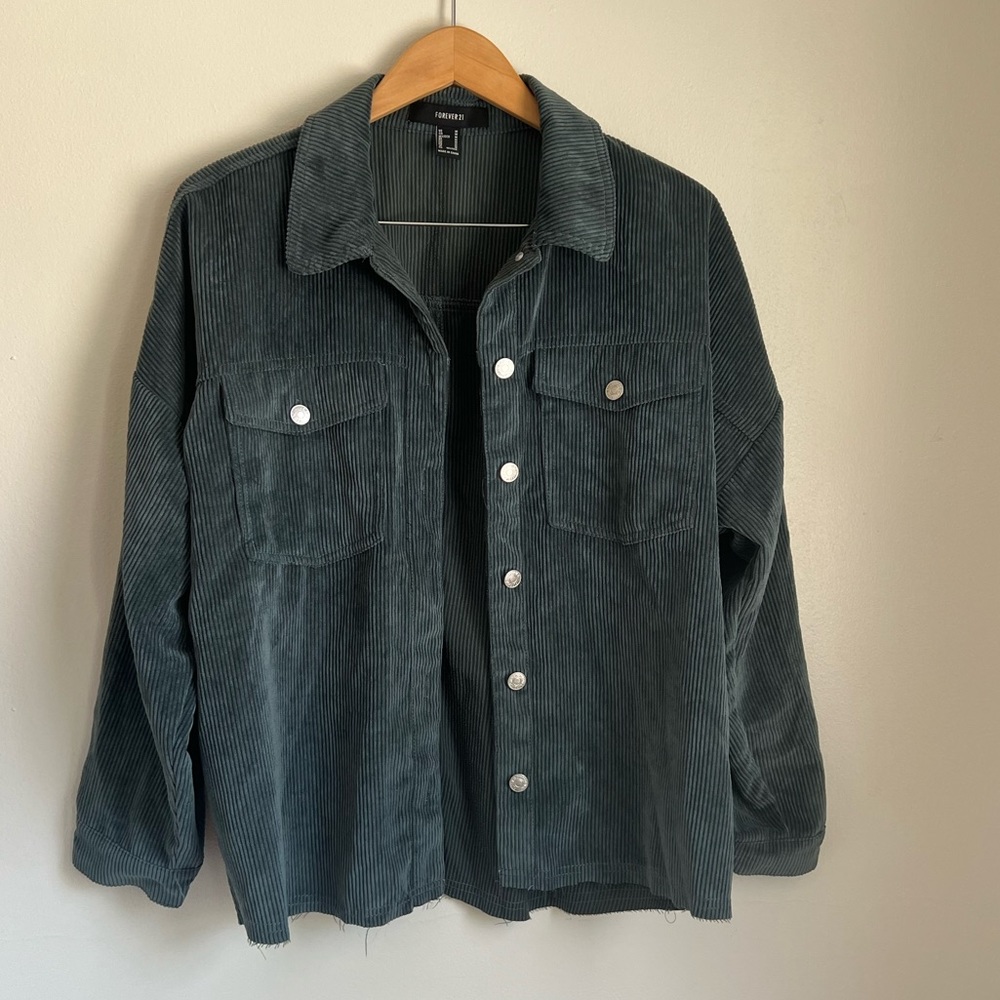 Forever 21 Ribbed Long Sleeve Jacket with Buttons